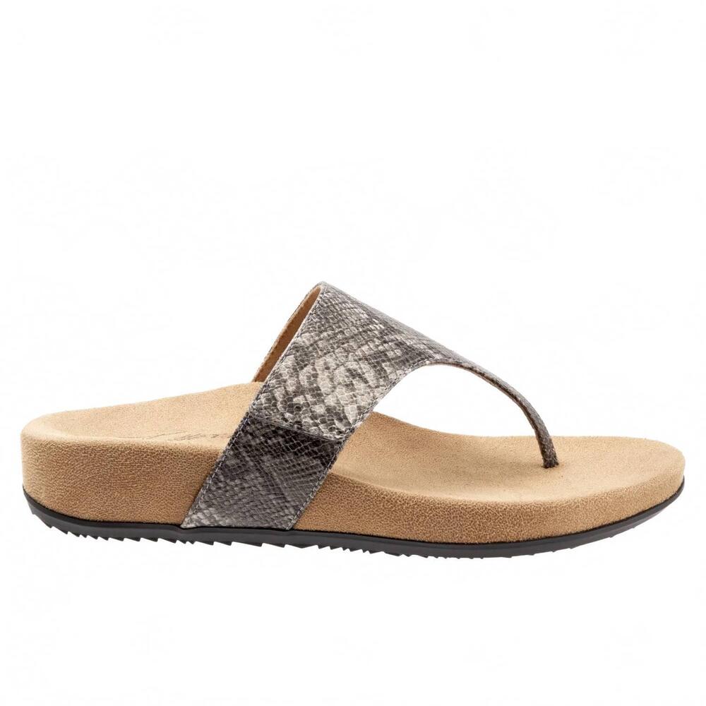 NEW TROTTERS women's petaluma flip flops sandals in black and white